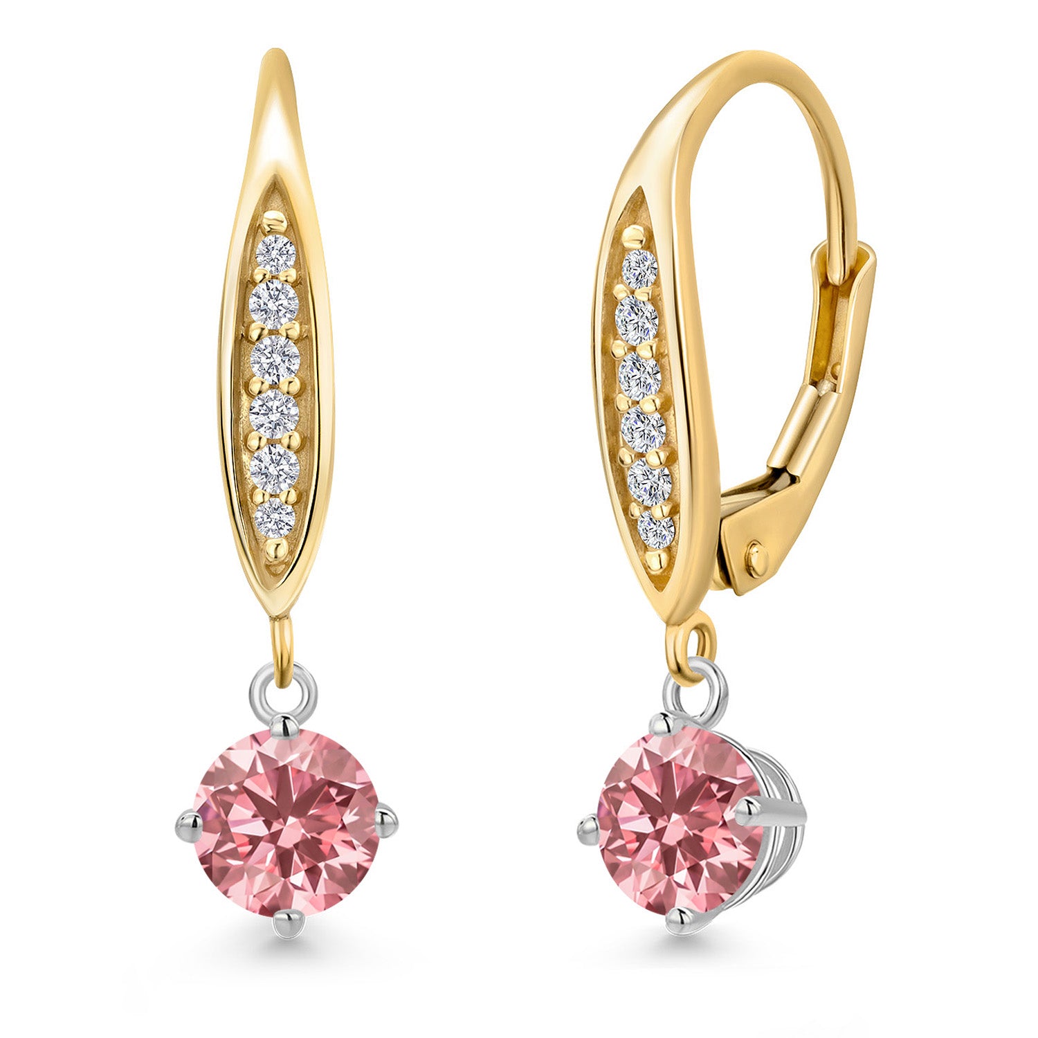 Earrings in 925 Sterling Silver and 10K Yellow Gold