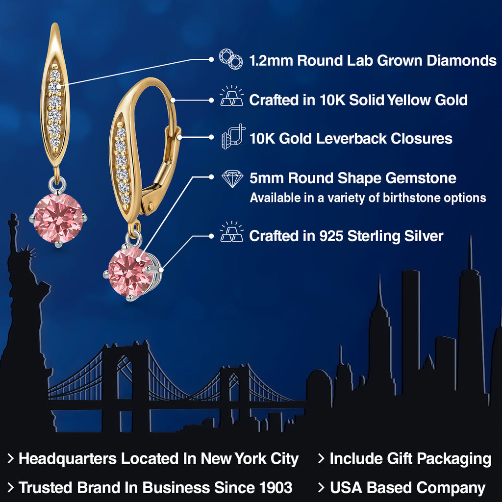 Earrings in 925 Sterling Silver and 10K Yellow Gold