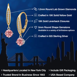Earrings in 925 Sterling Silver and 10K Yellow Gold