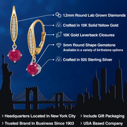 Earrings in 925 Sterling Silver and 10K Yellow Gold