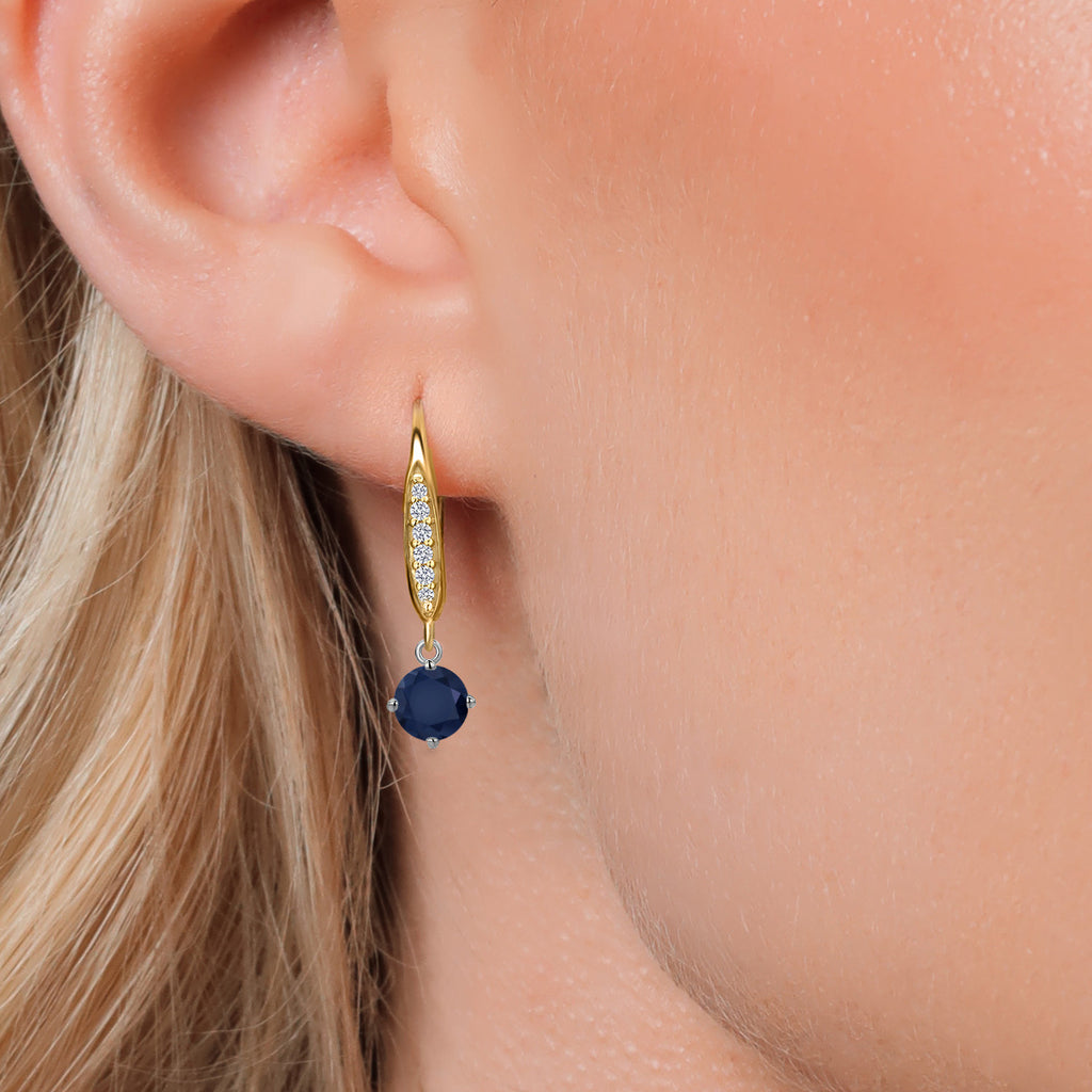 Earrings in 925 Sterling Silver and 10K Yellow Gold