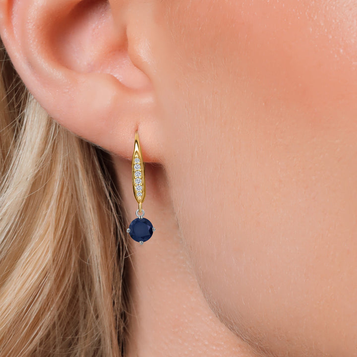 Earrings in 925 Sterling Silver and 10K Yellow Gold