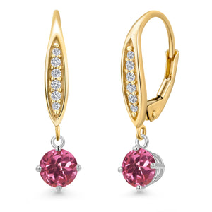 Earrings in 925 Sterling Silver and 10K Yellow Gold