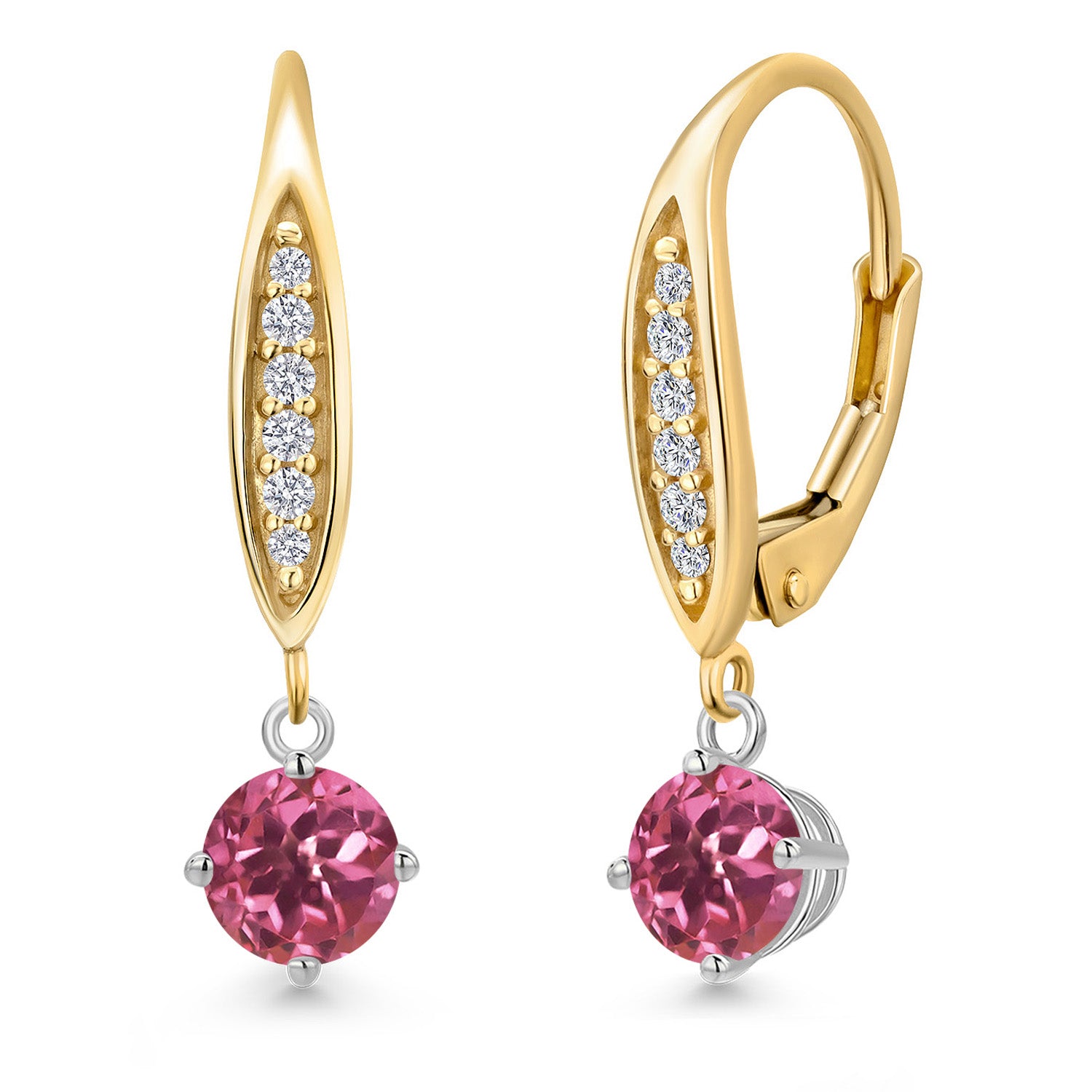 Earrings in 925 Sterling Silver and 10K Yellow Gold