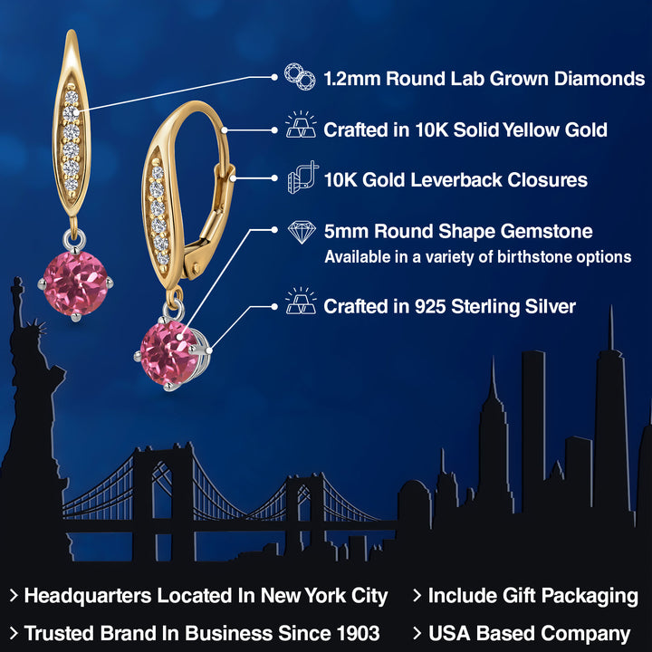Earrings in 925 Sterling Silver and 10K Yellow Gold
