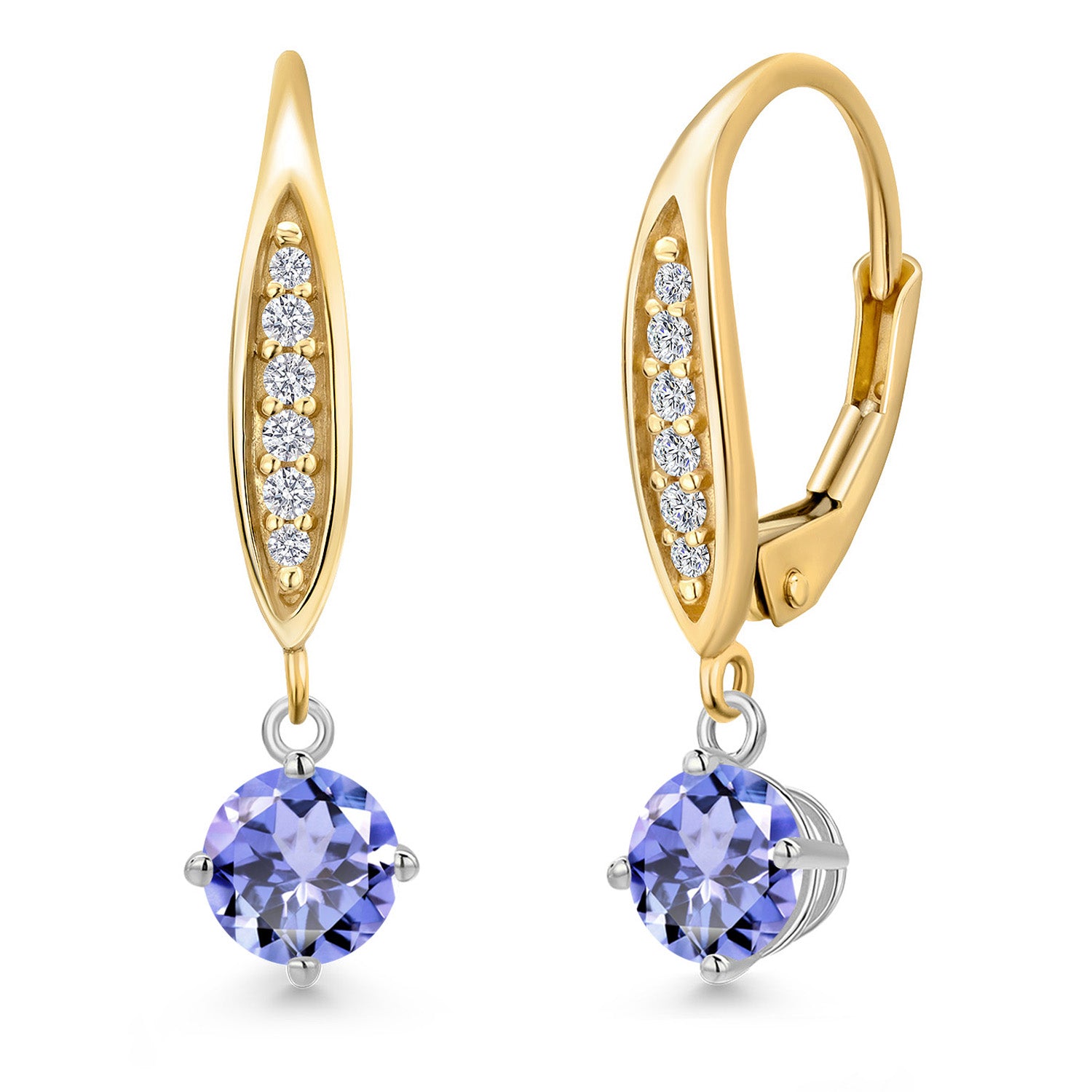 Earrings in 925 Sterling Silver and 10K Yellow Gold