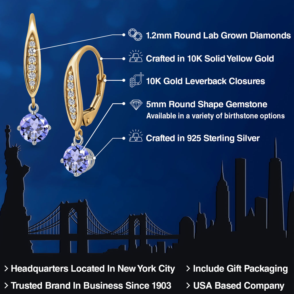 Earrings in 925 Sterling Silver and 10K Yellow Gold