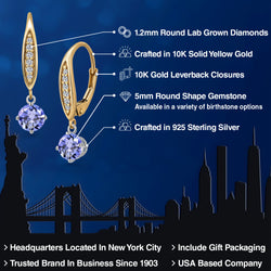 Earrings in 925 Sterling Silver and 10K Yellow Gold