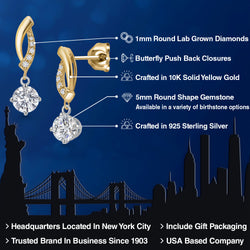 Earrings in 925 Sterling Silver and 10K Yellow Gold