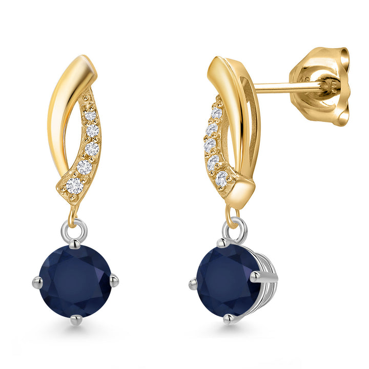 Earrings in 925 Sterling Silver and 10K Yellow Gold