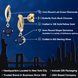 Earrings in 925 Sterling Silver and 10K Yellow Gold