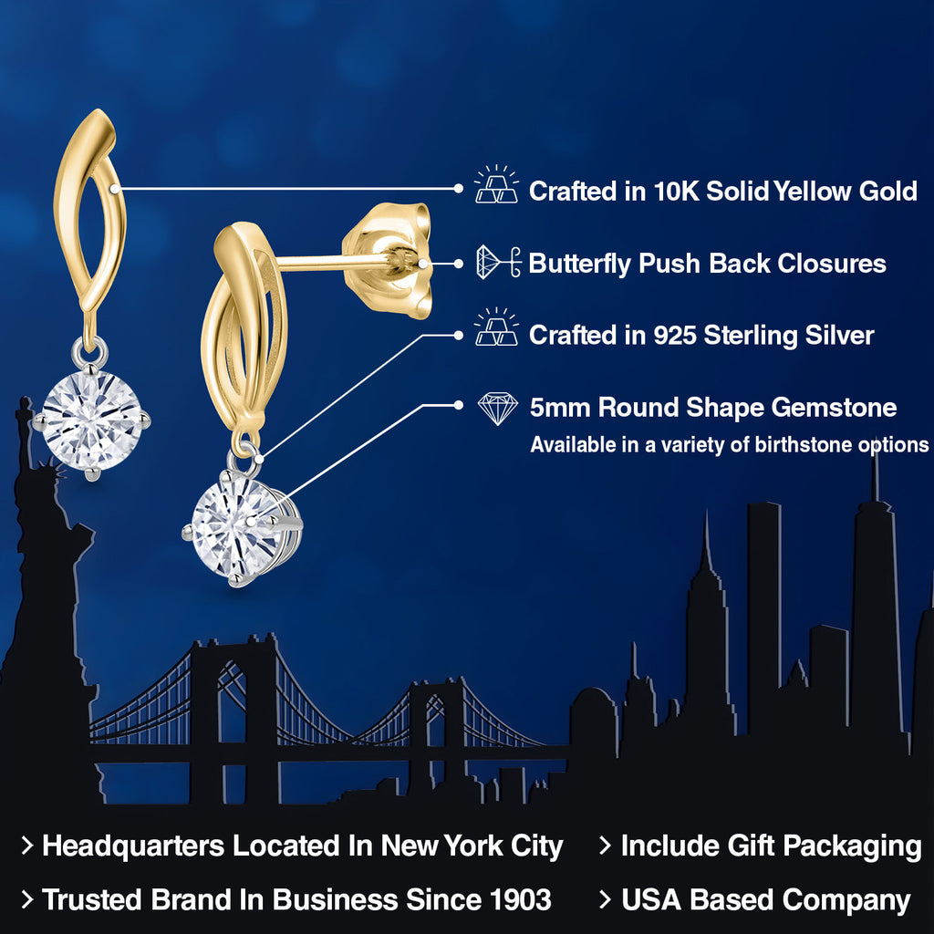 Earrings in 925 Sterling Silver and 10K Yellow Gold