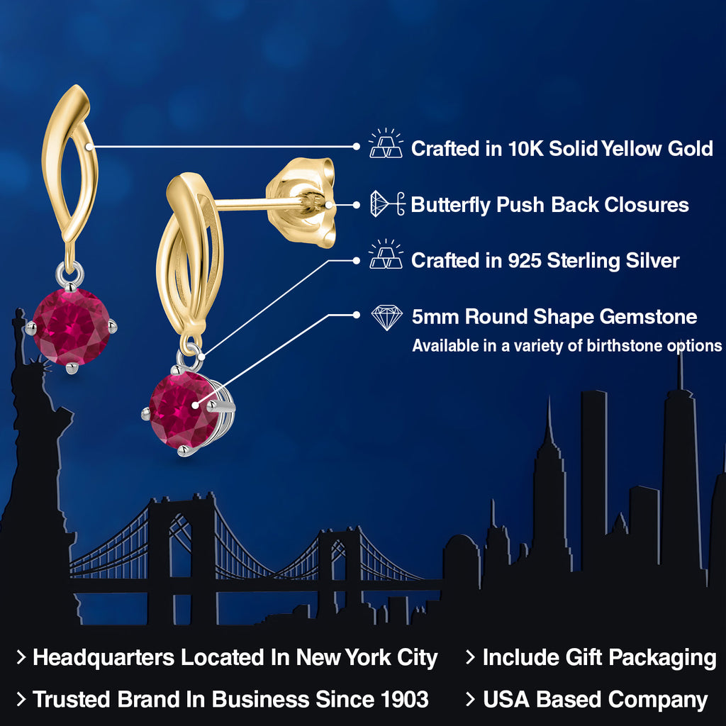 Earrings in 925 Sterling Silver and 10K Yellow Gold