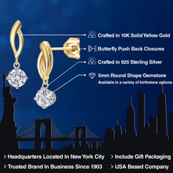 Earrings in 925 Sterling Silver and 10K Yellow Gold