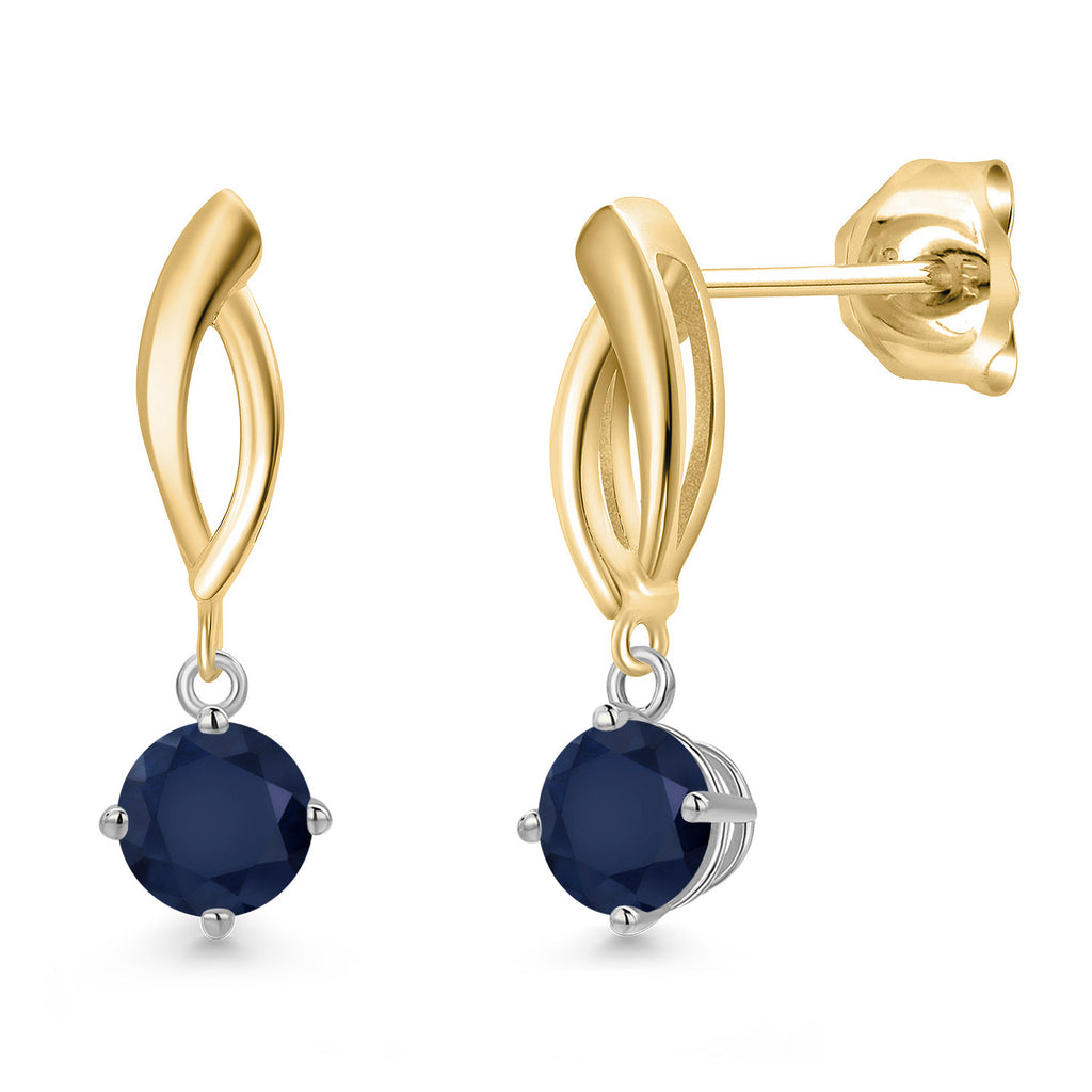 Earrings in 925 Sterling Silver and 10K Yellow Gold