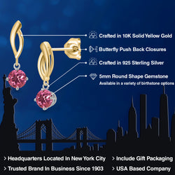 Earrings in 925 Sterling Silver and 10K Yellow Gold