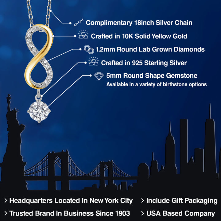 Pendant in 925 Sterling Silver and 10K Yellow Gold