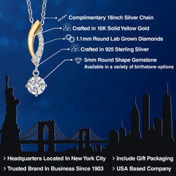 Pendant in 925 Sterling Silver and 10K Yellow Gold