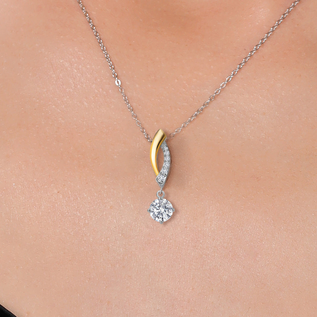 Pendant in 925 Sterling Silver and 10K Yellow Gold