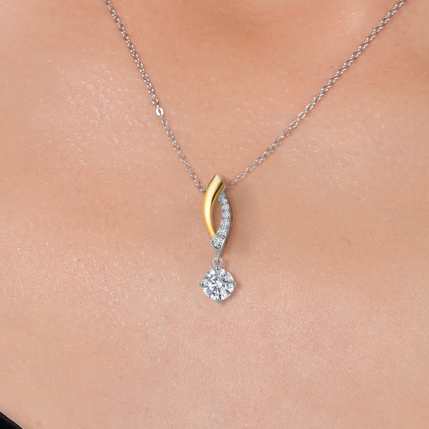 Pendant in 925 Sterling Silver and 10K Yellow Gold