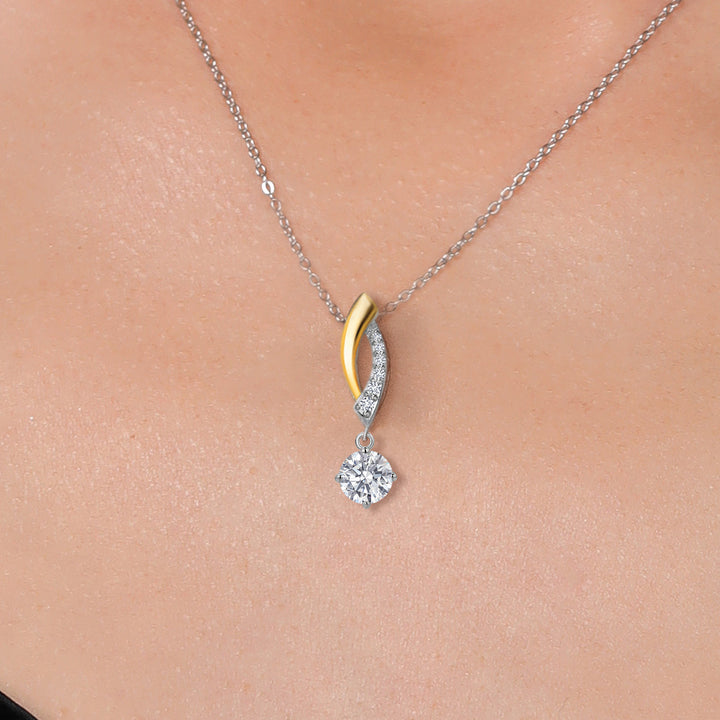 Pendant in 925 Sterling Silver and 10K Yellow Gold