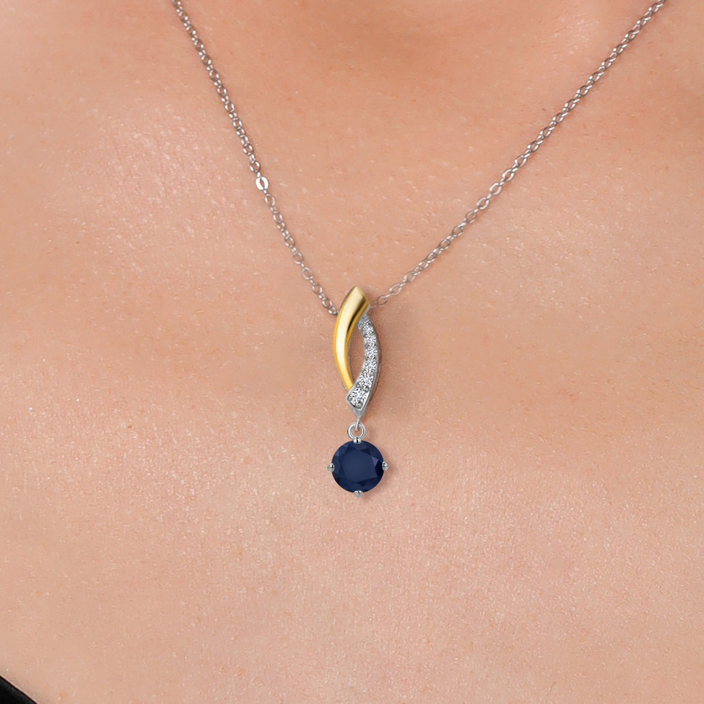 Pendant in 925 Sterling Silver and 10K Yellow Gold