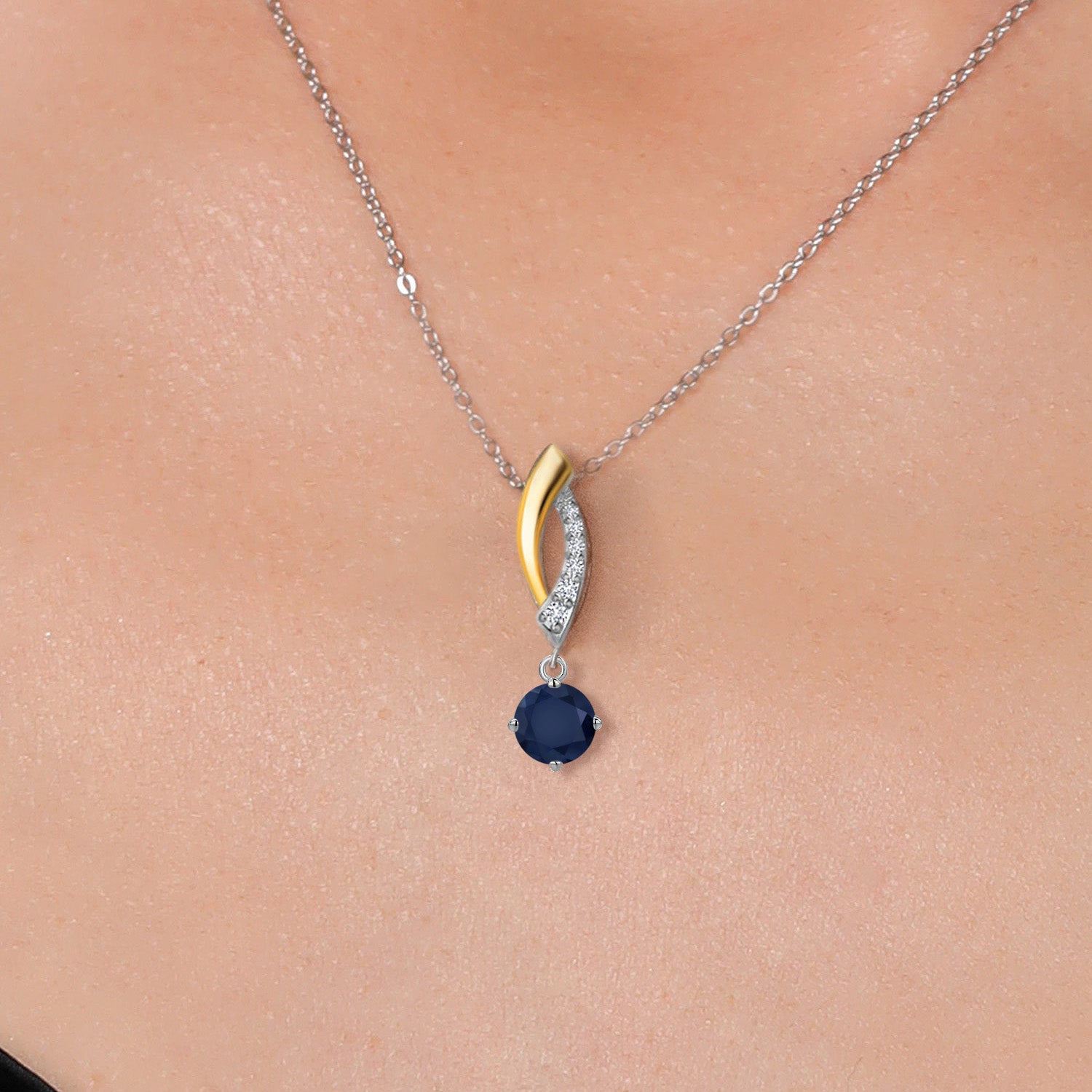 Pendant in 925 Sterling Silver and 10K Yellow Gold