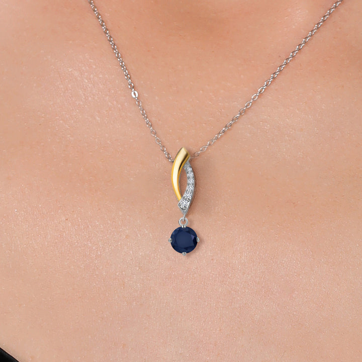 Pendant in 925 Sterling Silver and 10K Yellow Gold