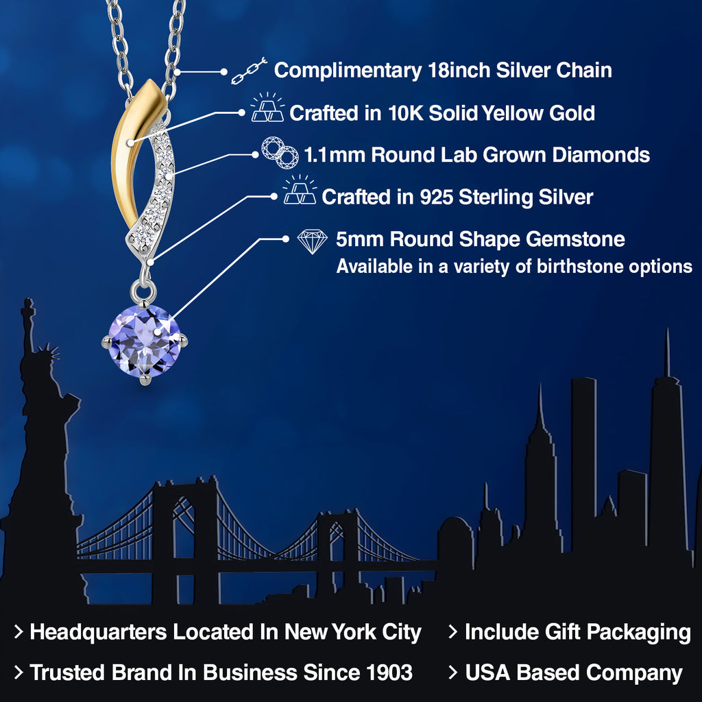 Pendant in 925 Sterling Silver and 10K Yellow Gold