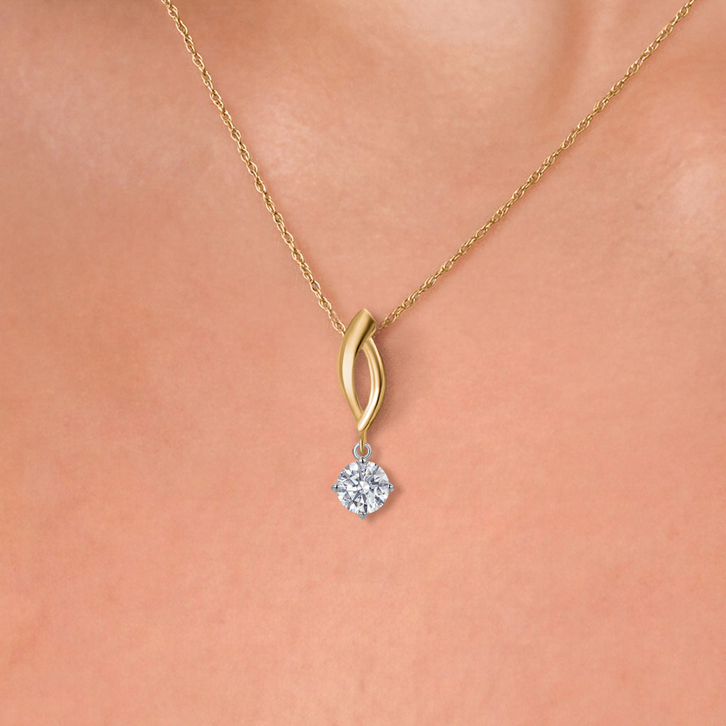 Pendant in 925 Sterling Silver and 10K Yellow Gold