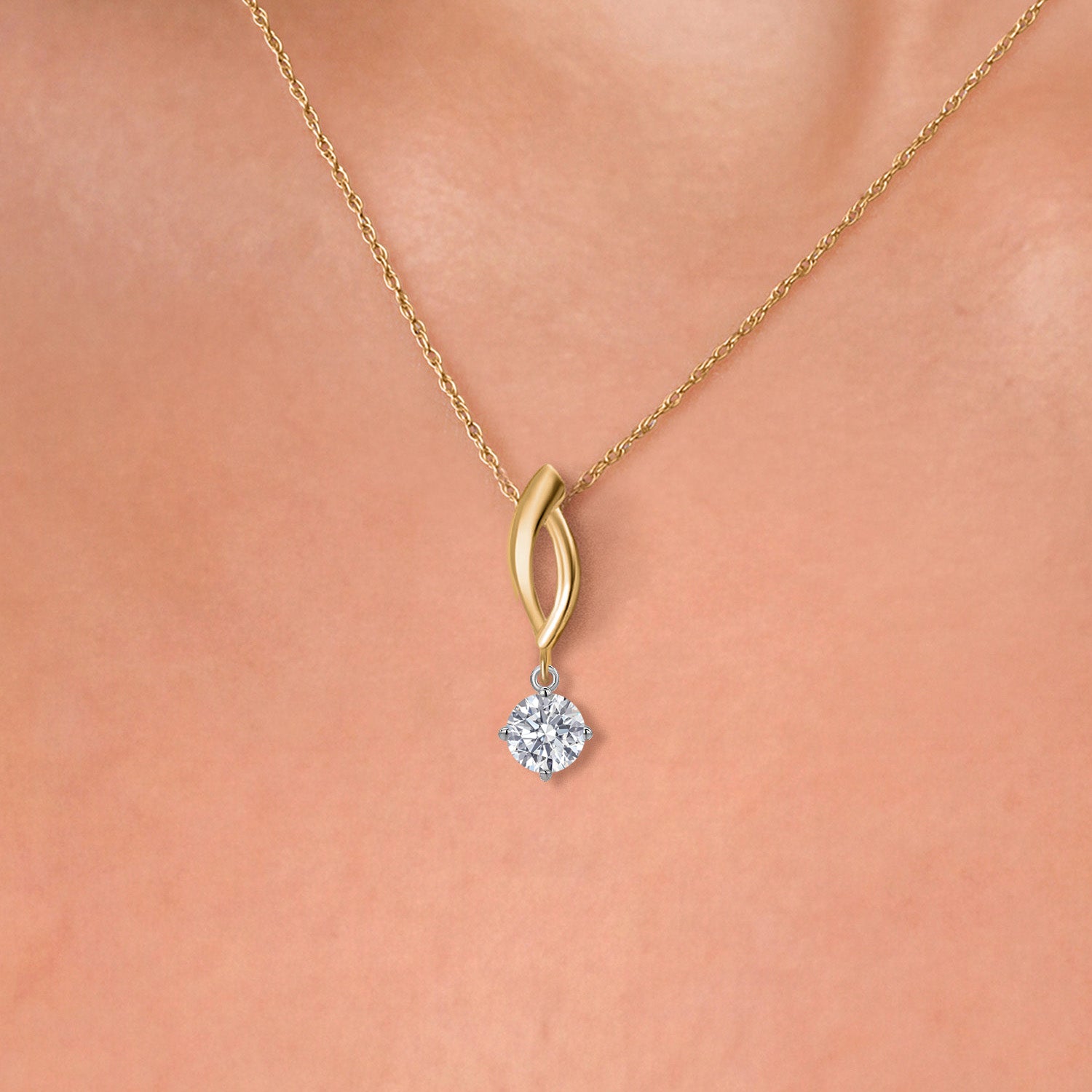 Pendant in 925 Sterling Silver and 10K Yellow Gold
