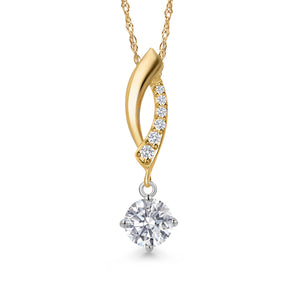 Pendant in 925 Sterling Silver and 10K Yellow Gold