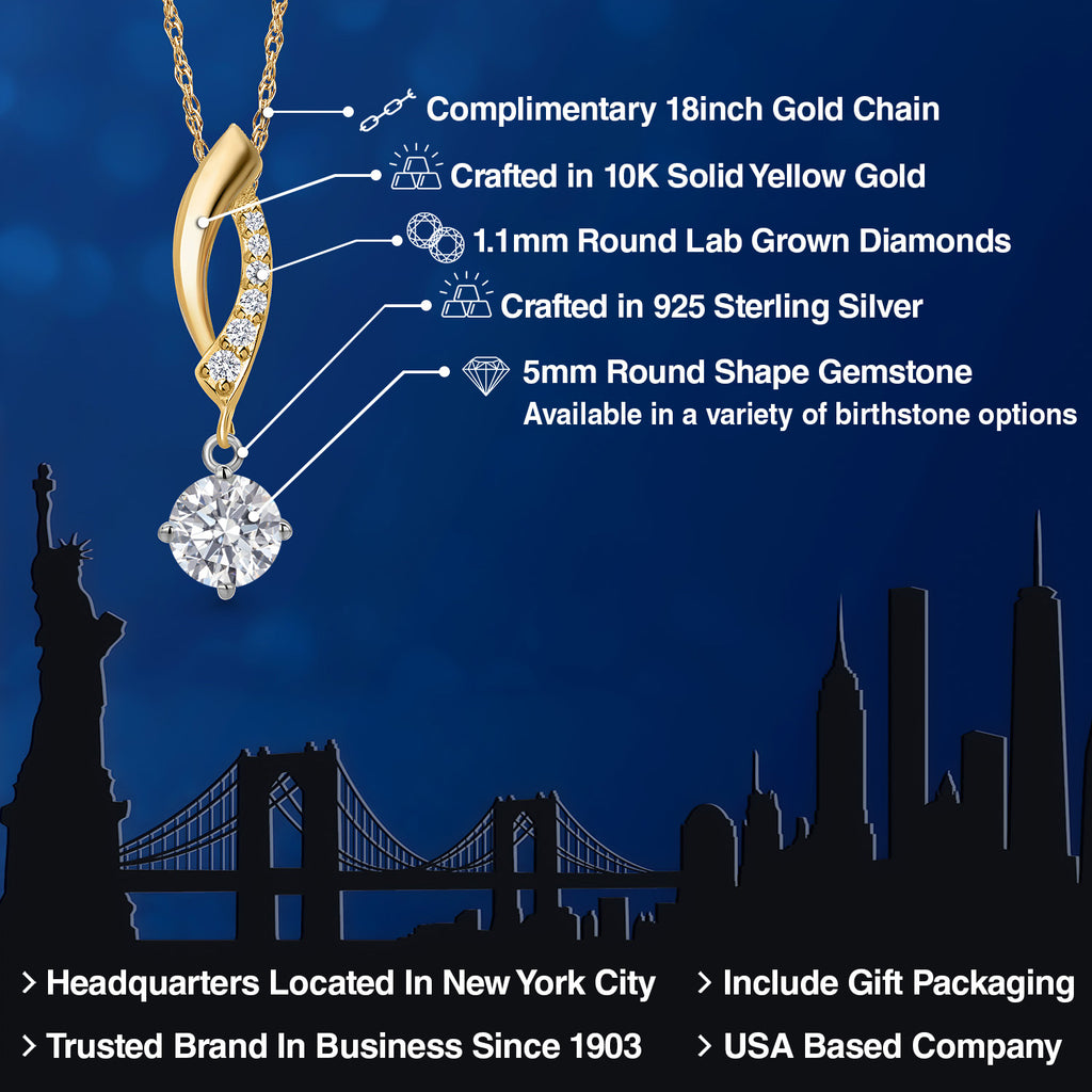 Pendant in 925 Sterling Silver and 10K Yellow Gold