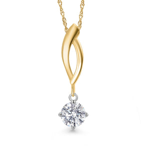 Pendant in 925 Sterling Silver and 10K Yellow Gold