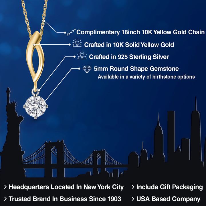 Pendant in 925 Sterling Silver and 10K Yellow Gold