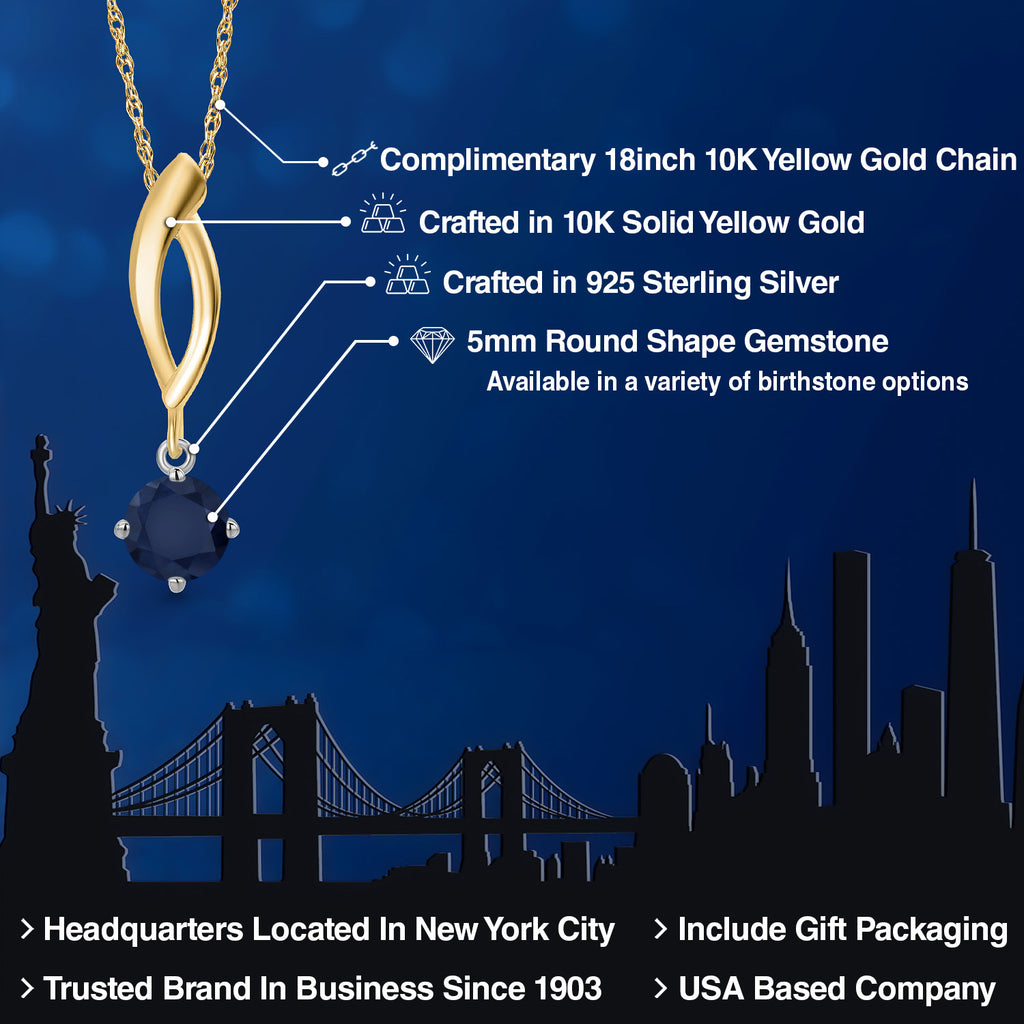 Pendant in 925 Sterling Silver and 10K Yellow Gold