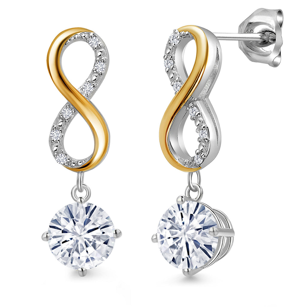 Earrings in 925 Sterling Silver and 10K Yellow Gold