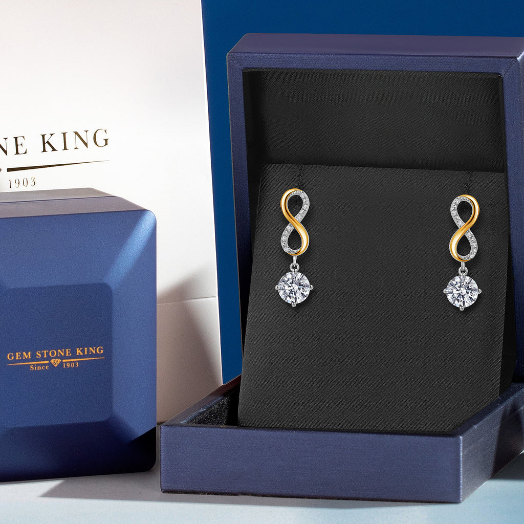 Earrings in 925 Sterling Silver and 10K Yellow Gold