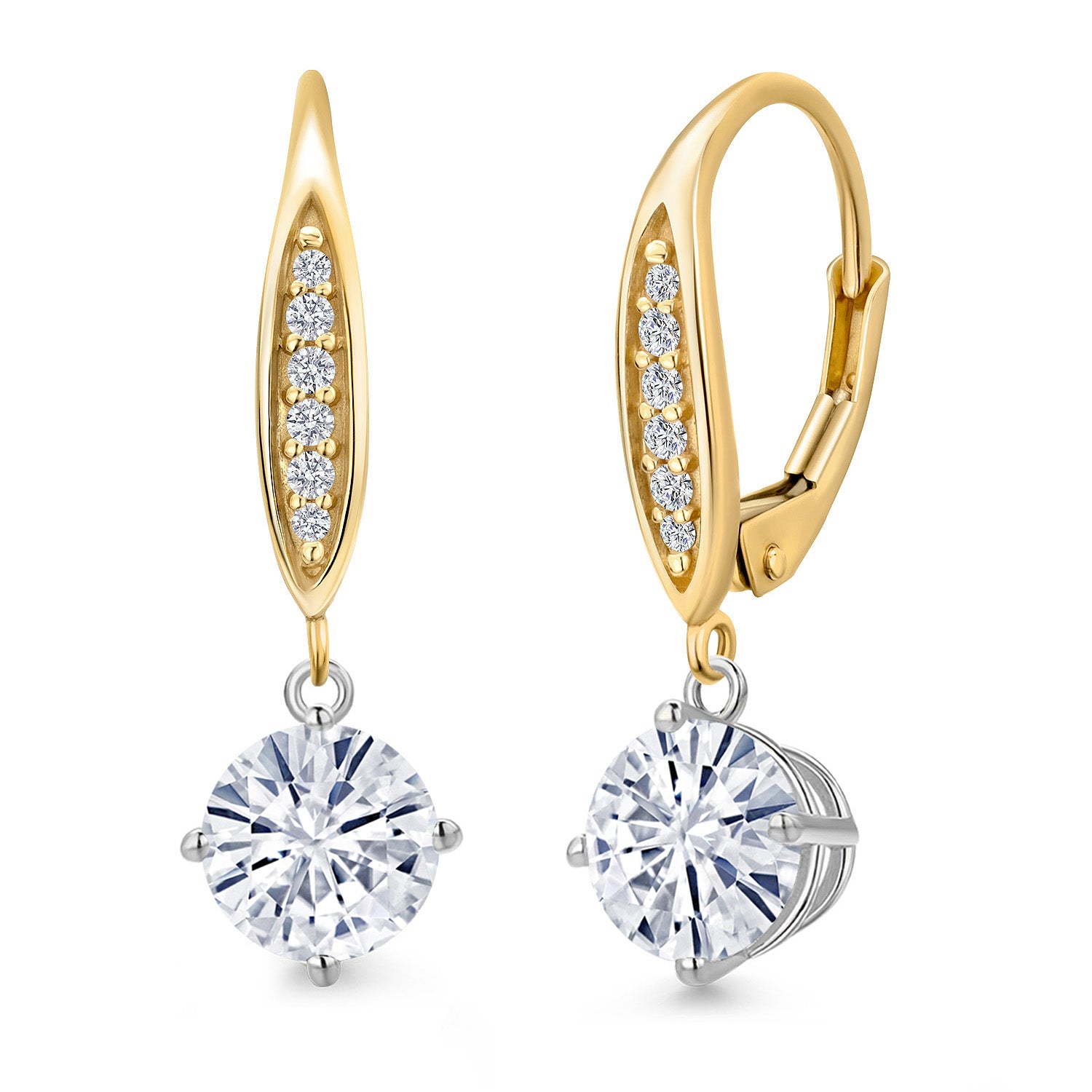 Earrings in 925 Sterling Silver and 10K Yellow Gold