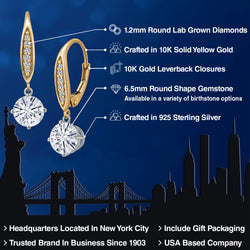 Earrings in 925 Sterling Silver and 10K Yellow Gold