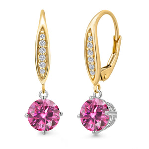 Earrings in 925 Sterling Silver and 10K Yellow Gold