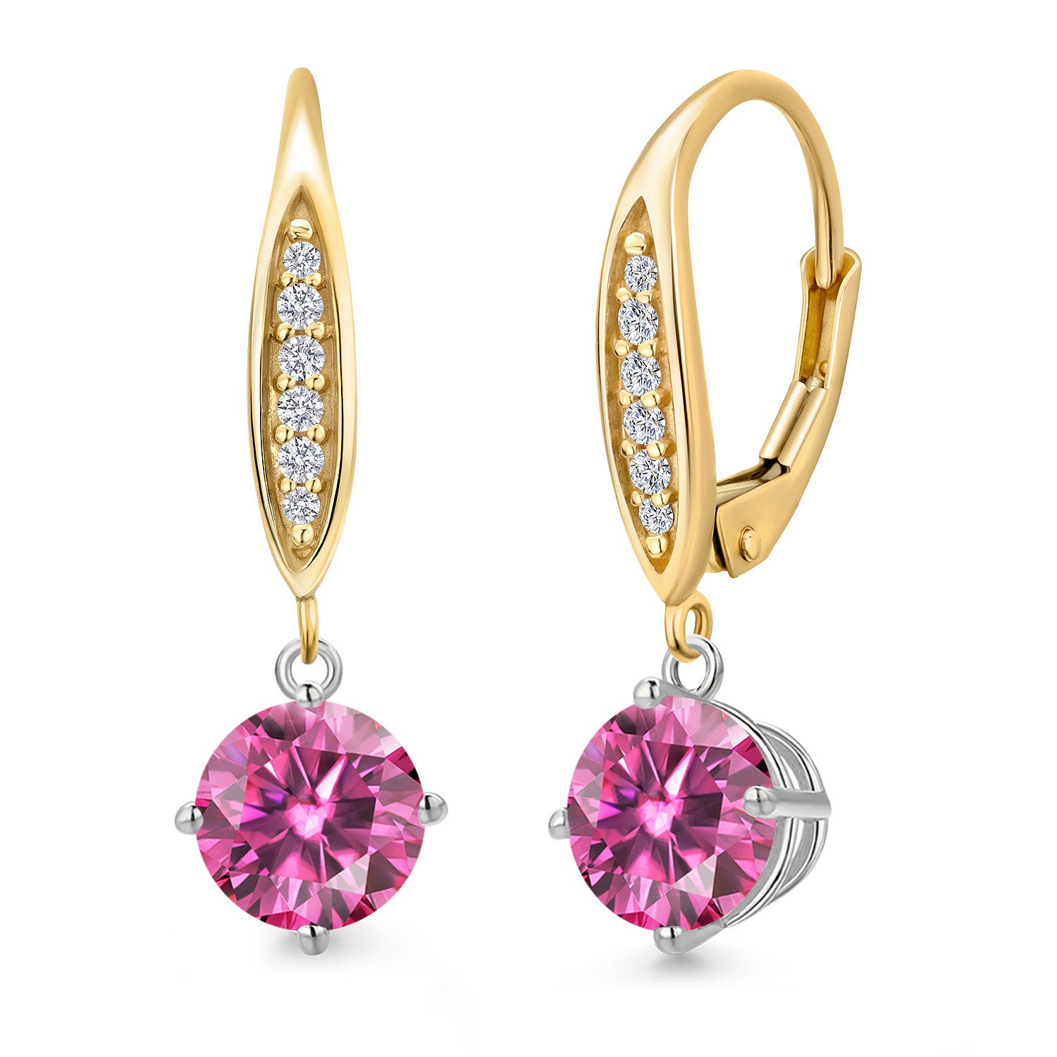 Earrings in 925 Sterling Silver and 10K Yellow Gold