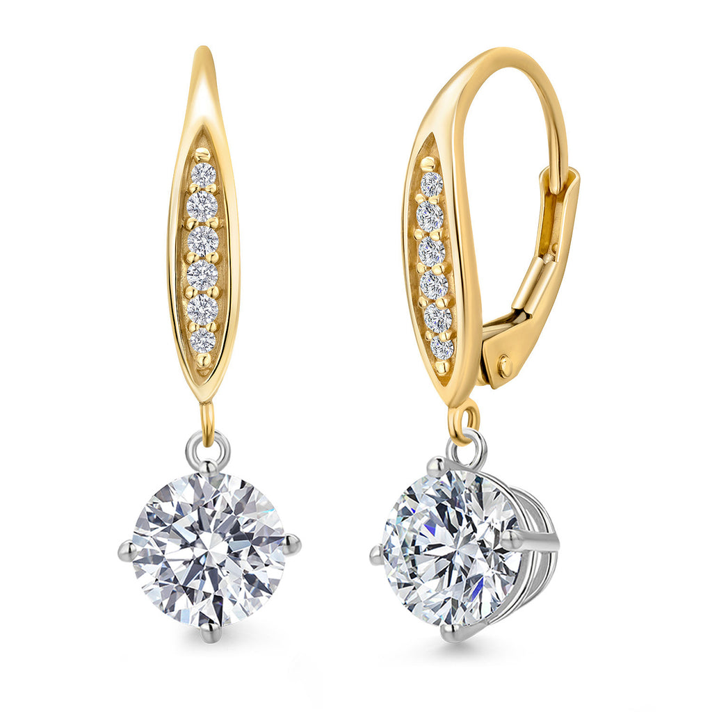 Earrings in 925 Sterling Silver and 10K Yellow Gold