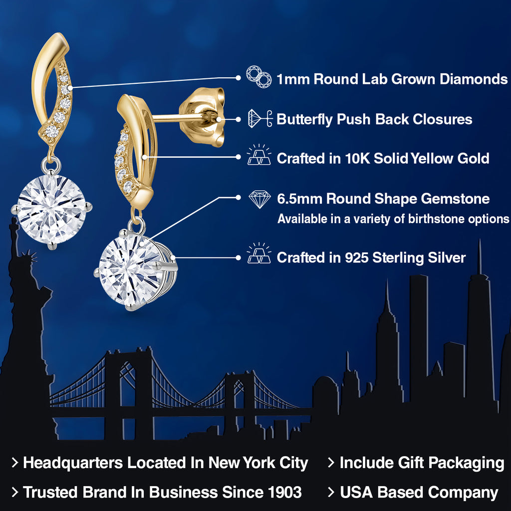 Earrings in 925 Sterling Silver and 10K Yellow Gold