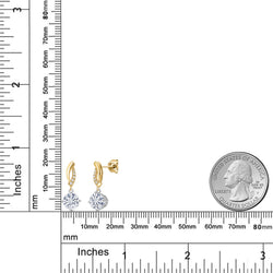 Earrings in 925 Sterling Silver and 10K Yellow Gold