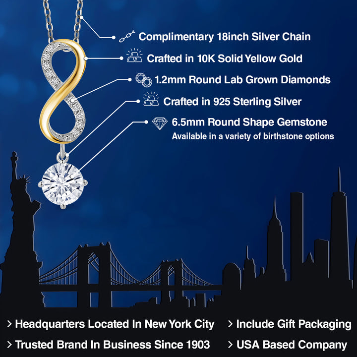 Pendant in 925 Sterling Silver and 10K Yellow Gold