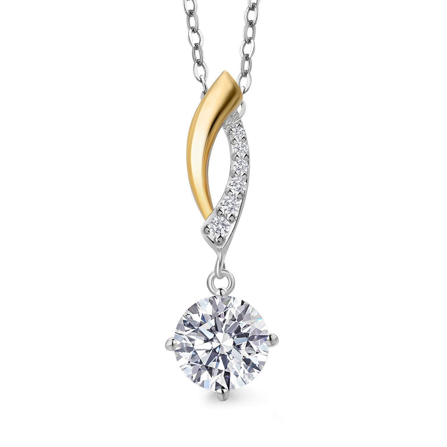 Pendant in 925 Sterling Silver and 10K Yellow Gold