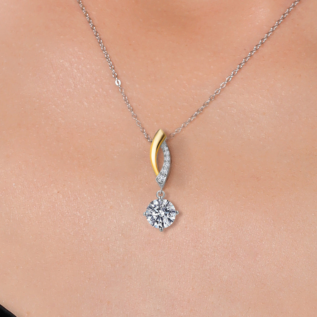 Pendant in 925 Sterling Silver and 10K Yellow Gold