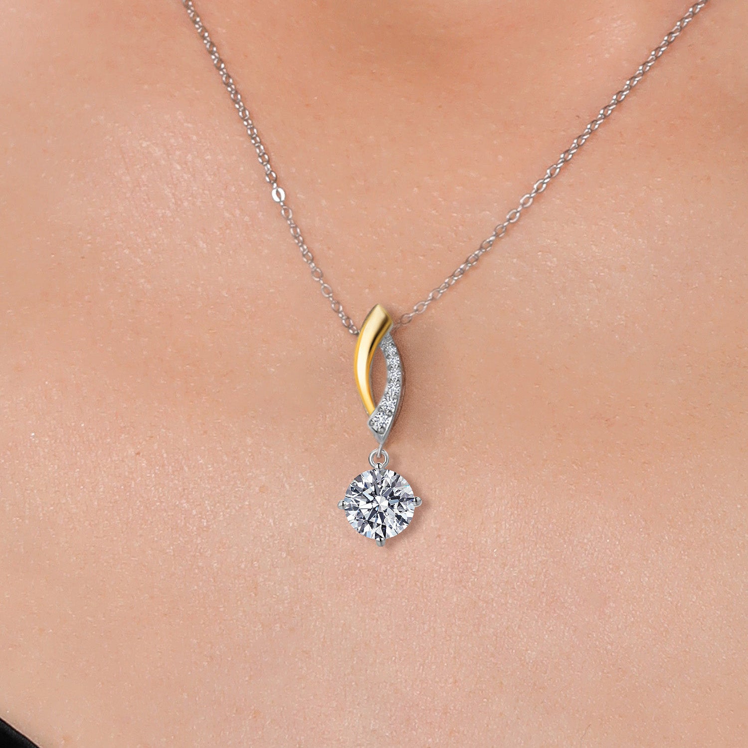 Pendant in 925 Sterling Silver and 10K Yellow Gold