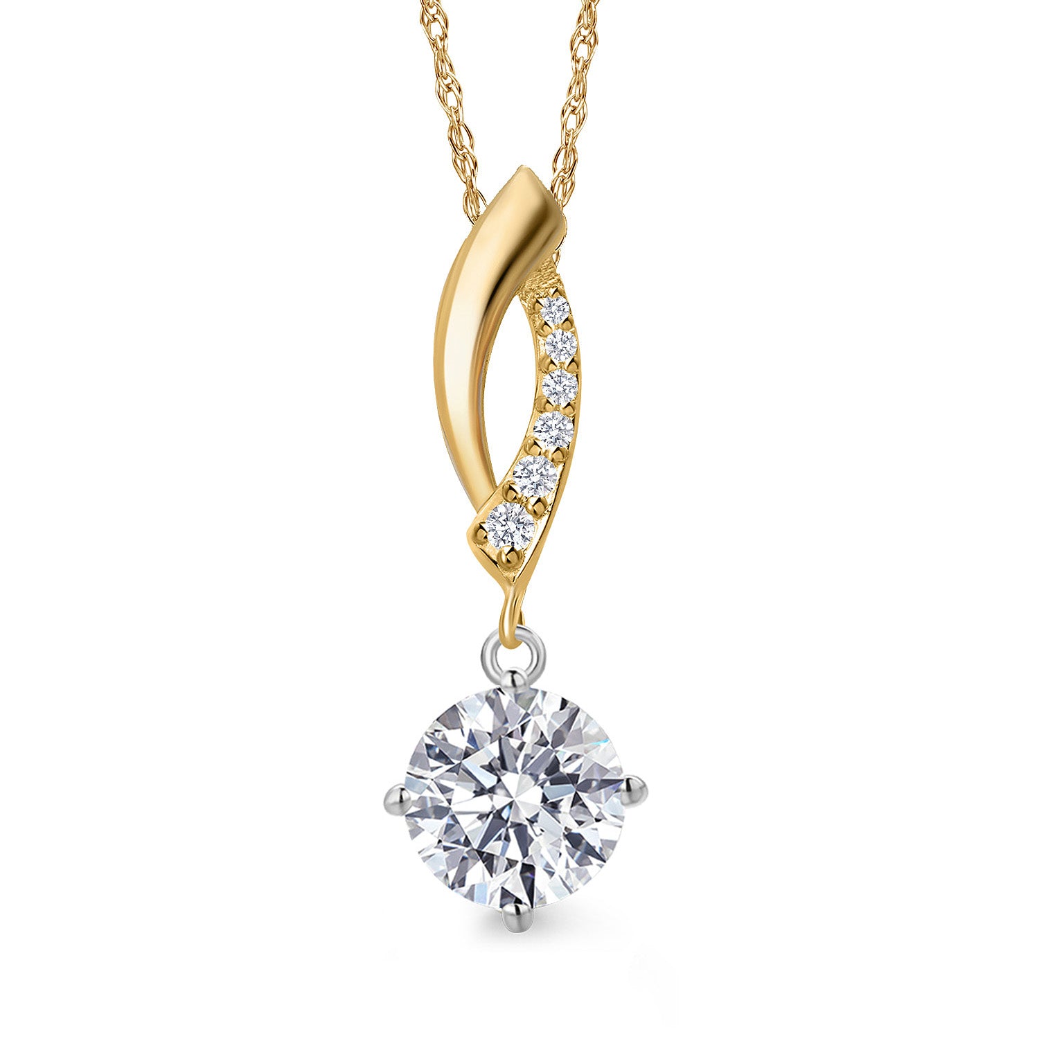 Pendant in 925 Sterling Silver and 10K Yellow Gold